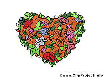 Fleurs clipart gratuit - Coeur dessins gratuits