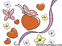 Papillons jolie carte - Saint-Valentin images