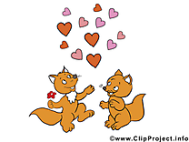 Renards carte gratuite - Saint-Valentin images