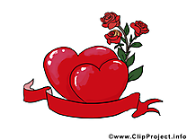 Rose cliparts - Saint-Valentin carte jolie