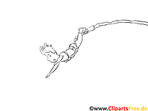 Base jump coloriage – Saut clipart gratuit