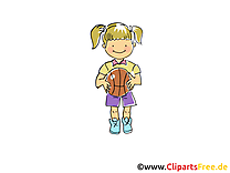 Basket-ball clipart - Fille balle dessins gratuits