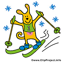 Chien images - Ski clip art gratuit