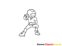 Football américain clip art gratuit à colorier