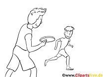 Frisbee clipart gratuit à colorier