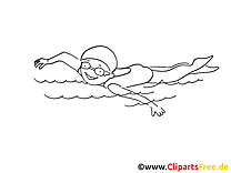 Natation coloriage – Bassin clipart gratuit