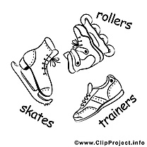 Patins clip art gratuit - Chaussures de sport dessin