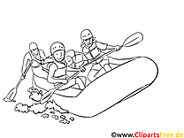 Rafting illustration à colorier gratuite