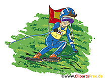 Ski sur herbe illustration à télécharger gratuite