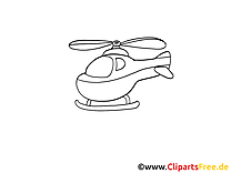 Hélicoptère image à colorier clipart