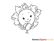 Balle cliparts à colorier - Soleil clipart gratuit