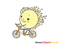 Bicyclette dessin - Soleil cliparts à télécharger