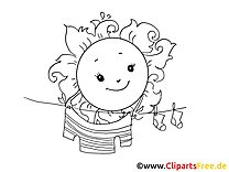 Linge image à imprimer – Soleil clipart