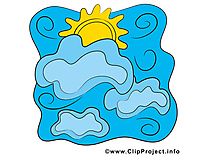 Nuages clip art gratuit - Soleil dessin