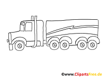 Autocamion clip art gratuit à colorier