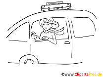 Femme en voiture clipart gratuit à télécharger