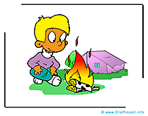 Camping images - Bûcher clip art gratuit