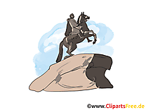 Cavalier de bronze clipart gratuit à télécharger