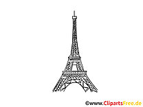 France image à colorier - Tour eiffel cliparts gratuits