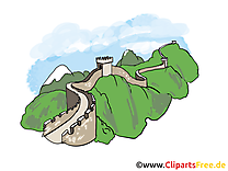Grande muraille clip art  gratuit - Chine à télécharger