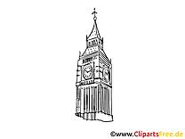 Londres coloriage - Big Ben image gratuite