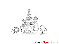 Moscou coloriage - Cathédrale russe images gratuites