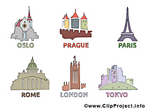 Paris Londres dessin - Prague Rome images