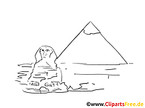 Sphinx coloriage - Pyramides illustration