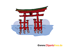 Torii illustration - Japon carte gratuite