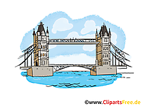 Tower Bridge dessin gratuit - Londres image gratuite