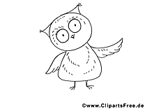 Hibou clipart à colorier – Animal dessins gratuits